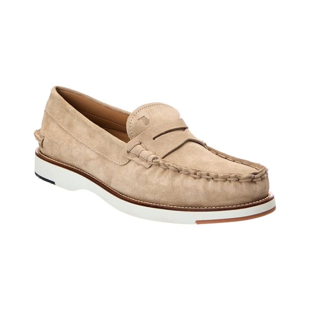 Tod's Mocassino Gomma + Guard Suede Loafer, Beige